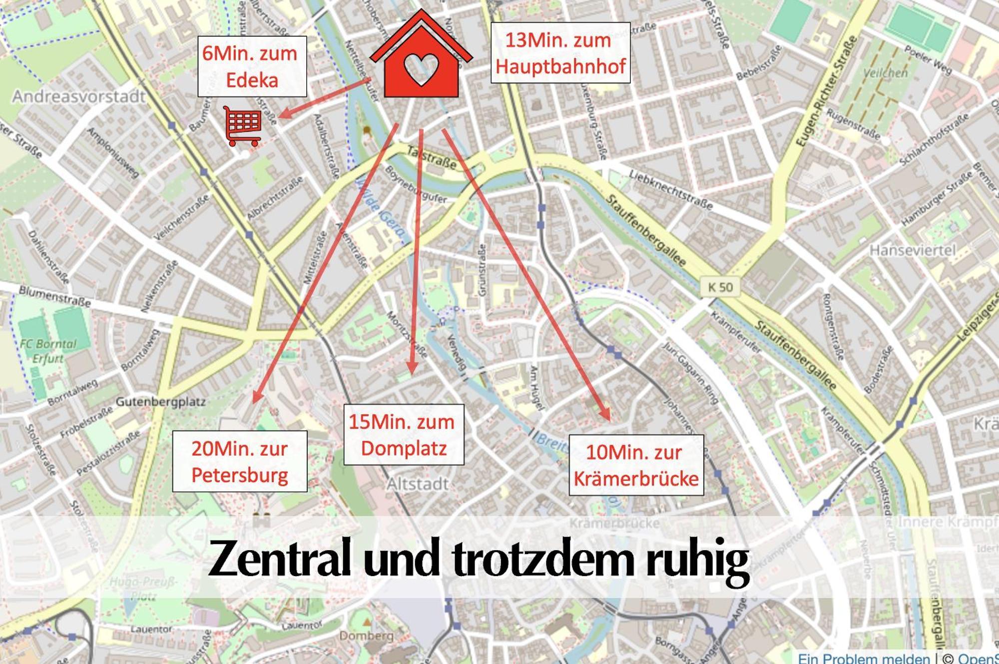 Stadtperle Am Plaetschernden Wasser - 50M2 2R Malerische Fewo In Top Lage แอร์ฟวร์ท ภายนอก รูปภาพ